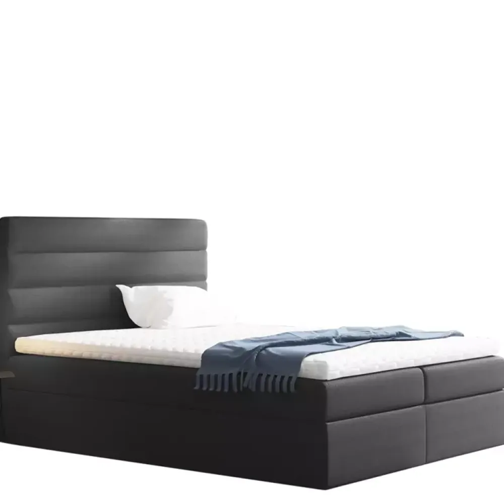 Łóżka Z Zagłówkiem|Łóżka Z Pojemnikiem>Gruszka Łóżko Kontynentalne 200x200 szare VIKTOR