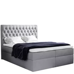 Łóżka Z Zagłówkiem|Łóżka Z Pojemnikiem>Gruszka Łóżko Kontynentalne 160x200 szare MICHAEL