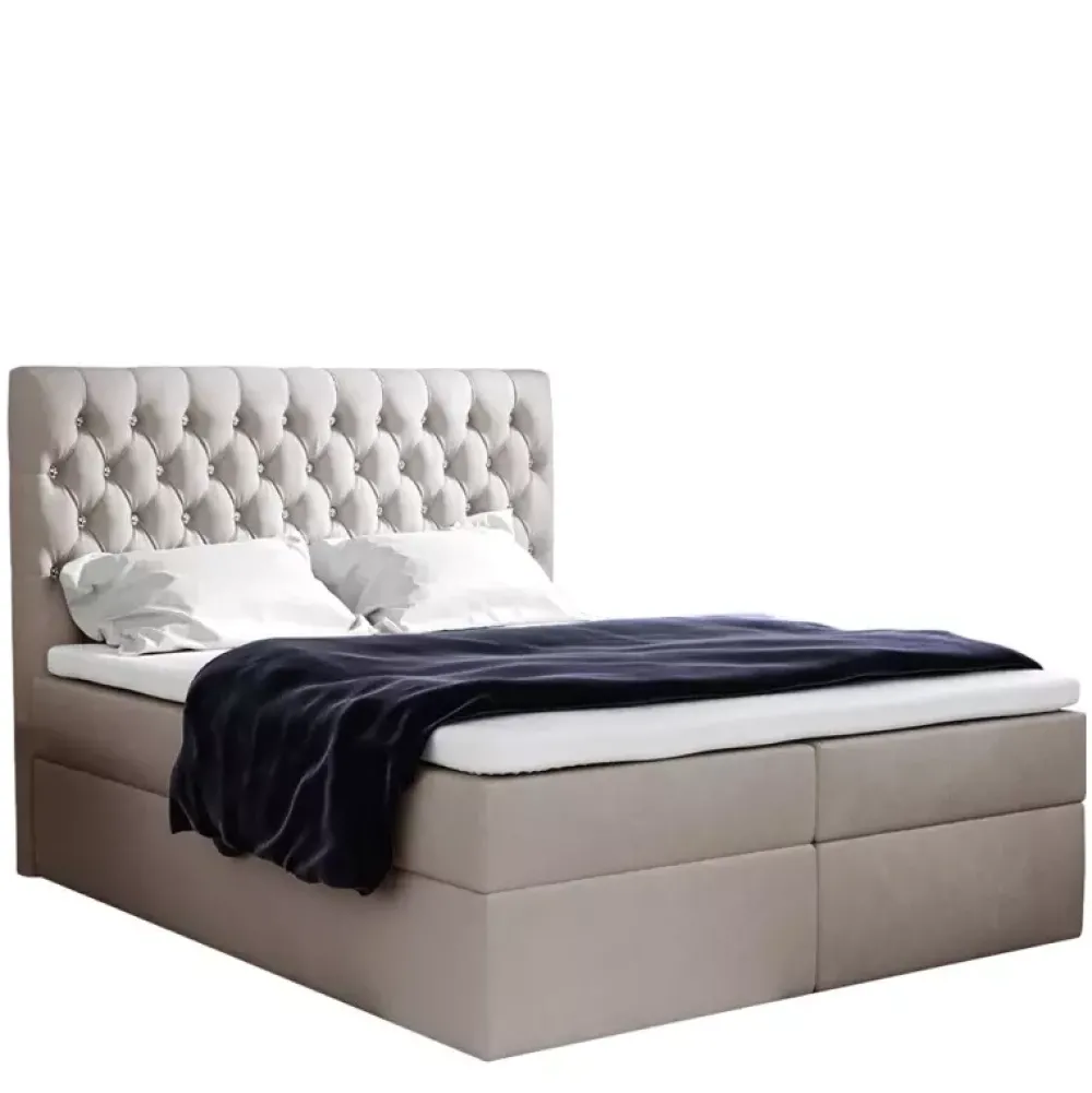 Łóżka Z Zagłówkiem|Łóżka Z Pojemnikiem>Gruszka Łóżko Kontynentalne 160x200 szare MICHAEL