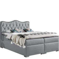 Łóżka Na Nóżkach|Łóżka Z Zagłówkiem>Gruszka Łóżko Kontynentalne 160x200 szare STEFAN