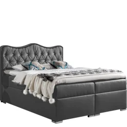 Łóżka Na Nóżkach|Łóżka Z Zagłówkiem>Gruszka Łóżko Kontynentalne 160x200 szare STEFAN