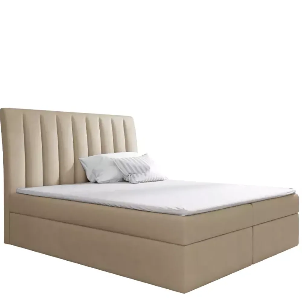 Łóżka Młodzieżowe|Łóżka Z Zagłówkiem>Gruszka Łóżko Kontynentalne 140x200 szare NIKOLA