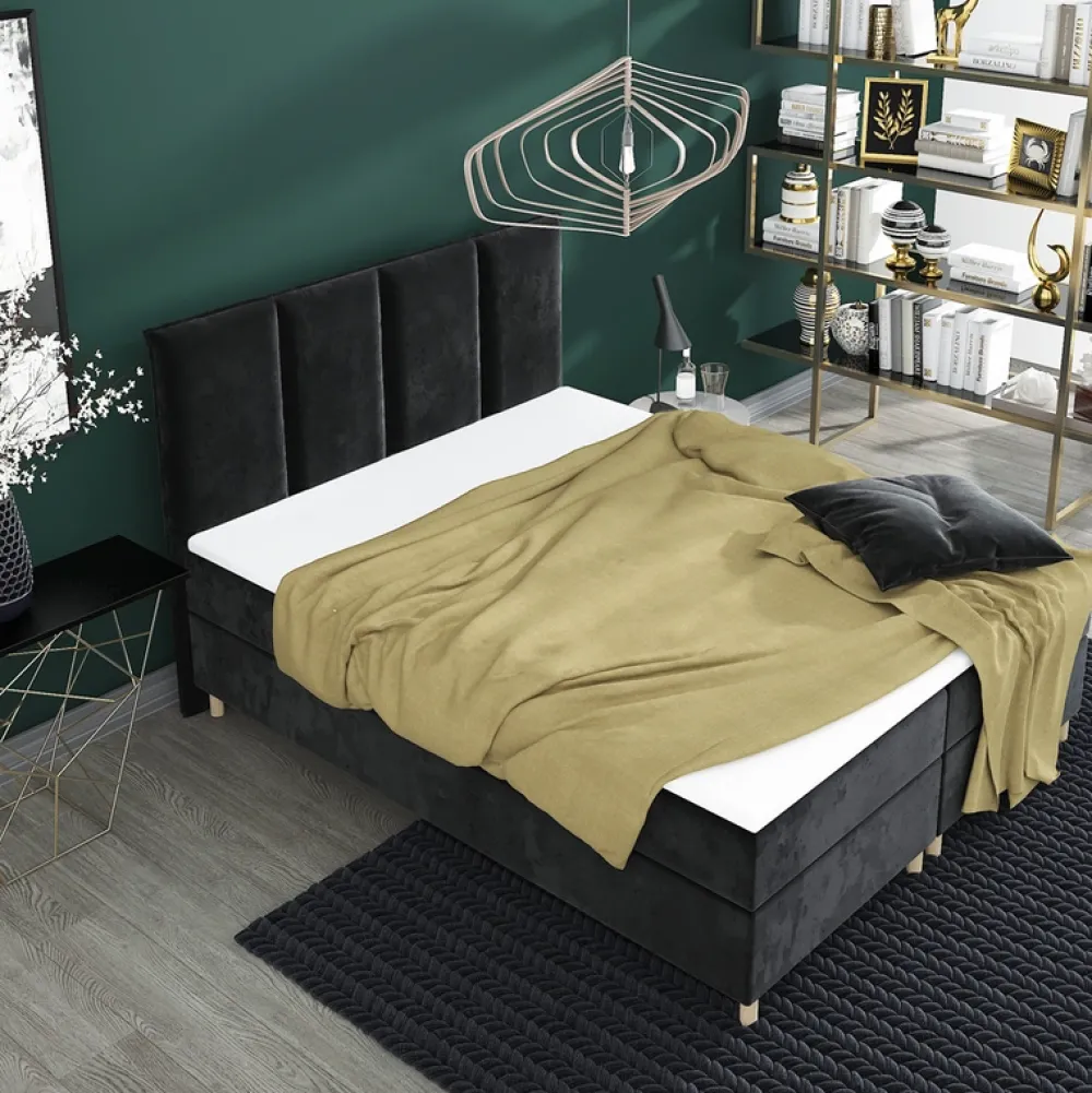 Łóżka Na Nóżkach|Łóżka Z Materacem>Laaph Studio Łóżko kontynentalne 160x200 z pojemnikiem MONEA