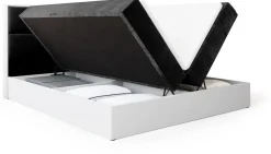 Łóżka Małżeńskie|Łóżka Ze Stelażem>BROMARKT Łóżko kontynentalne z pojemnikiem na pościel 180x200 cm LOFT biały