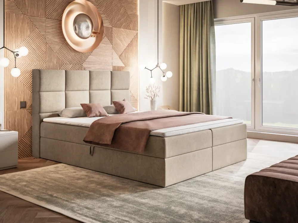 Łóżka Młodzieżowe|Łóżka Z Zagłówkiem>Riban Łóżko kontynentalne z pojemnikiem 120x200 cm ZAMER