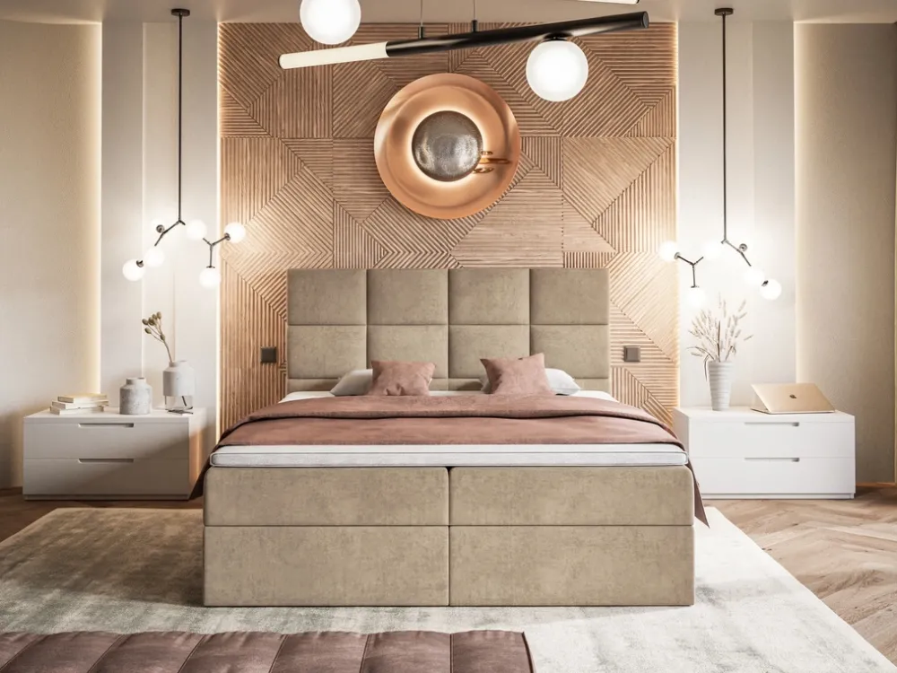 Łóżka Młodzieżowe|Łóżka Z Zagłówkiem>Riban Łóżko kontynentalne z pojemnikiem 120x200 cm ZAMER