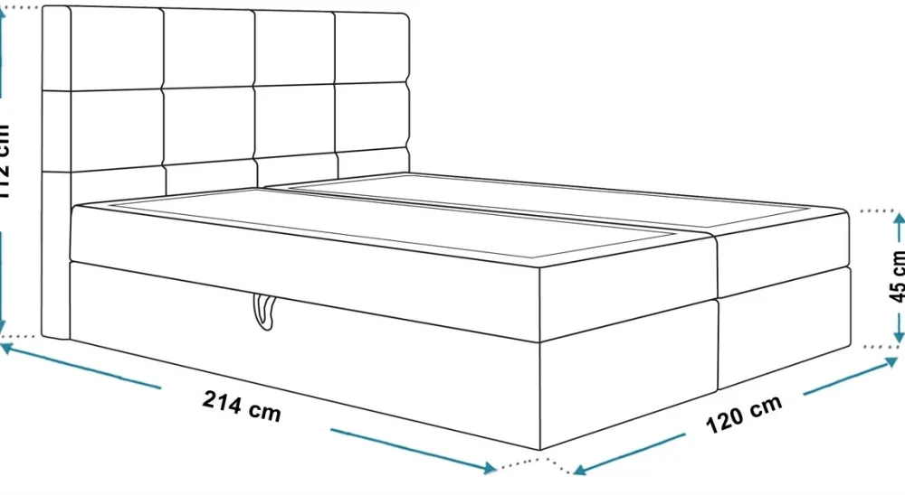 Łóżka Młodzieżowe|Łóżka Z Zagłówkiem>Riban Łóżko kontynentalne z pojemnikiem 120x200 cm ZAMER
