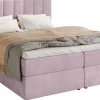 Łóżka Małżeńskie|Łóżka Ze Stelażem>BROMARKT Łóżko kontynentalne z pojemnikiem na pościel 180x200 cm DENVER pudrowy róż
