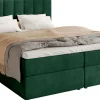 Łóżka Małżeńskie|Łóżka Ze Stelażem>BROMARKT Łóżko kontynentalne z pojemnikiem na pościel 160x200 cm DENVER butelkowa zieleń