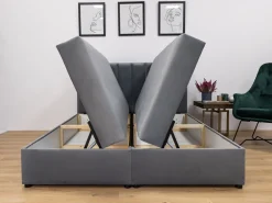 Łóżka Małżeńskie|Łóżka Ze Stelażem></noscript>BROMARKT Łóżko kontynentalne z pojemnikiem na pościel 160x200 cm DENVER butelkowa zieleń