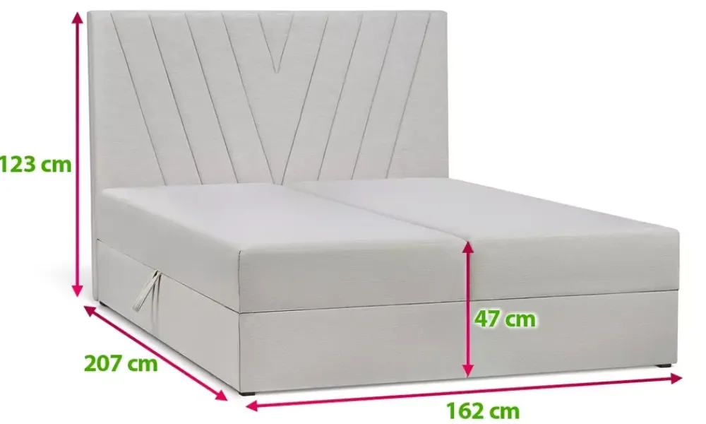 Łóżka Małżeńskie|Łóżka Ze Stelażem>MEBAS Łóżko kontynentalne z pojemnikiem 160x200 cm FACE