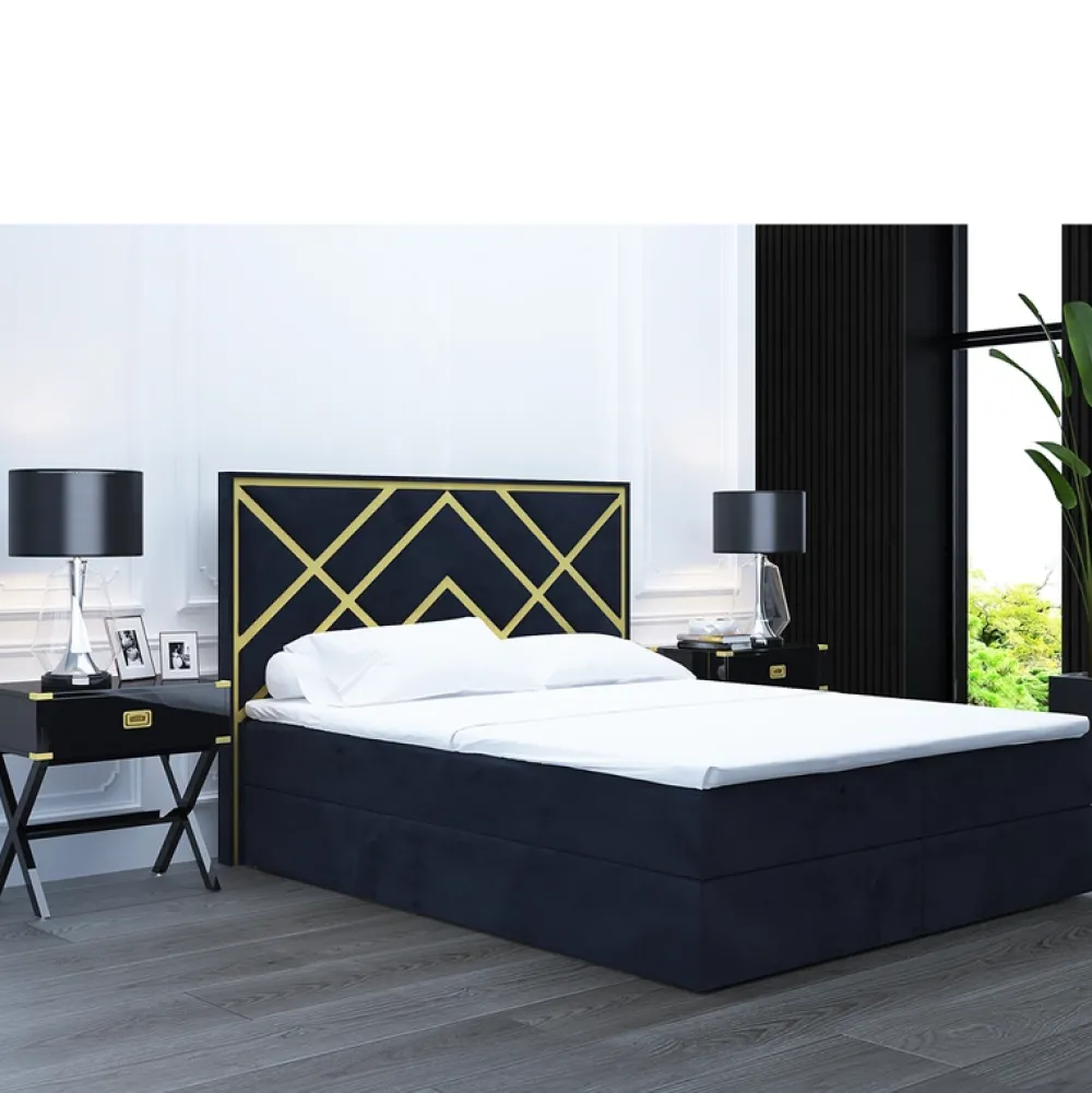 Łóżka Młodzieżowe|Łóżka Z Zagłówkiem>Laaph Studio Łóżko kontynentalne z pojemnikiem 140x200 LAROSA