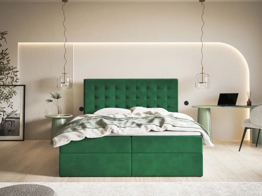 Łóżka Młodzieżowe|Łóżka Ze Stelażem>Riban Łóżko kontynentalne z pojemnikiem na pościel 140x200 cm ZANTE pikowane