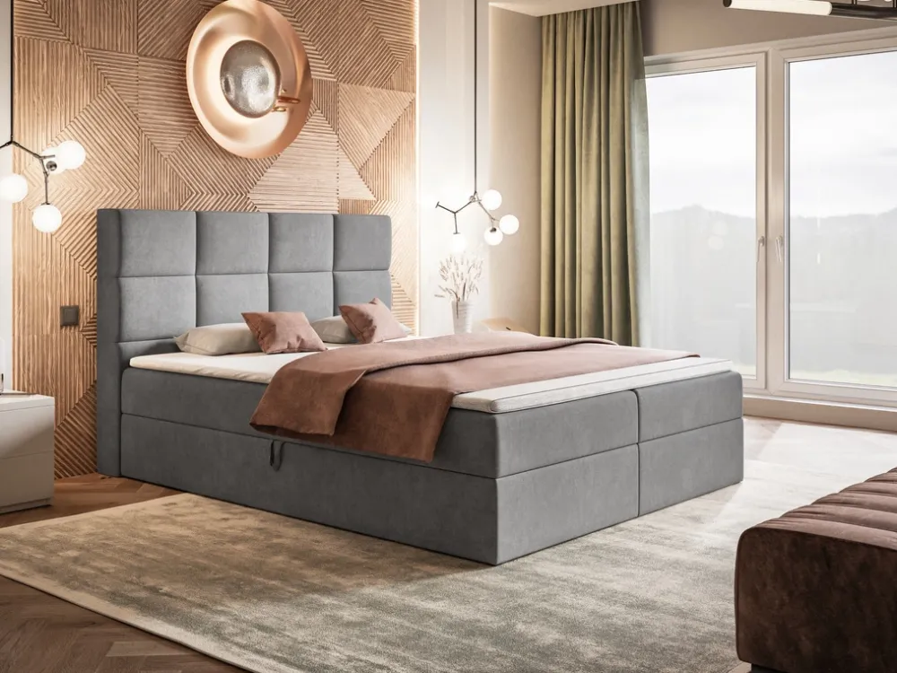 Łóżka Małżeńskie|Łóżka Ze Stelażem>Riban Łóżko kontynentalne z pojemnikiem 160x200 cm ZAMER nowoczesne