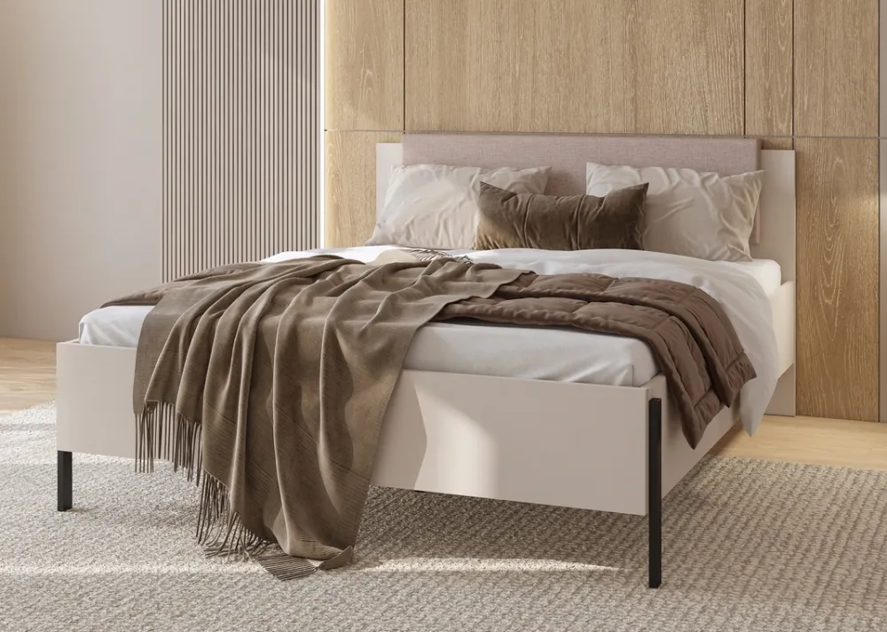 Łóżka Małżeńskie|Łóżka Na Nóżkach>Helvetia Łóżko małżeńskie skrzyniowe 180x200 cm do sypialni kaszmir JUKON