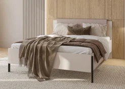 Łóżka Małżeńskie|Łóżka Ze Stelażem>Helvetia Łóżko małżeńskie skrzyniowe 180x200 cm z pojemnikiem do sypialni kaszmir JUKON