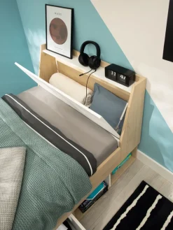 Meble Dla Dzieci|Łóżka Młodzieżowe></noscript>MEBLAR Łóżko młodzieżowe 90x200 z szufladami i schowkiem SLEEK