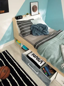 Meble Dla Dzieci|Łóżka Młodzieżowe></noscript>MEBLAR Łóżko młodzieżowe 90x200 z szufladami i schowkiem SLEEK