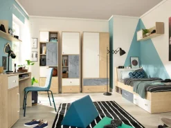 Meble Dla Dzieci|Łóżka Młodzieżowe></noscript>MEBLAR Łóżko młodzieżowe 90x200 z szufladami i schowkiem SLEEK