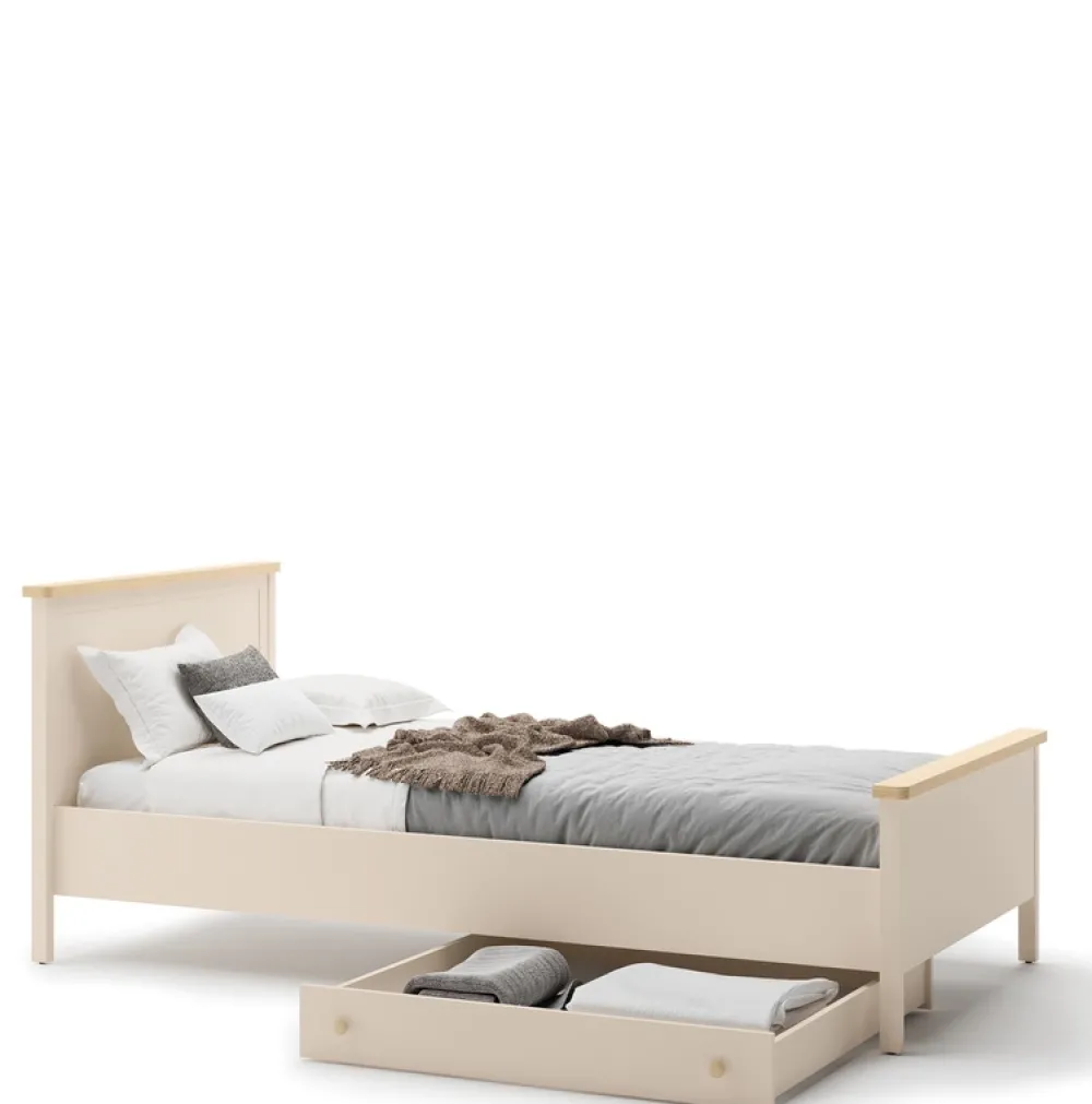 Meble Dla Dzieci|Meble Młodzieżowe>lenart. Łóżko młodzieżowe z materacem 120x200 cm STORY beż piaskowy