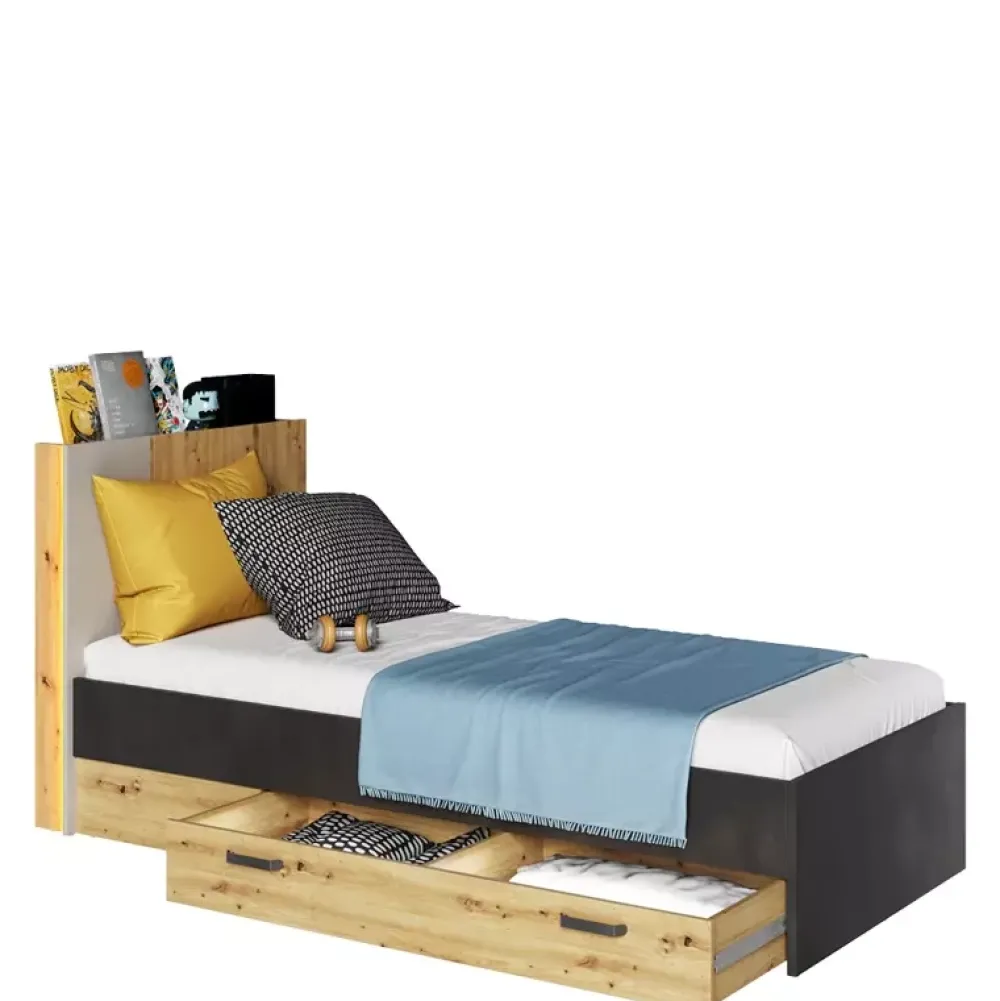 Meble Dla Dzieci|Meble Młodzieżowe>lenart. Łóżko młodzieżowe z pojemnikiem 90x200 cm QUBIC