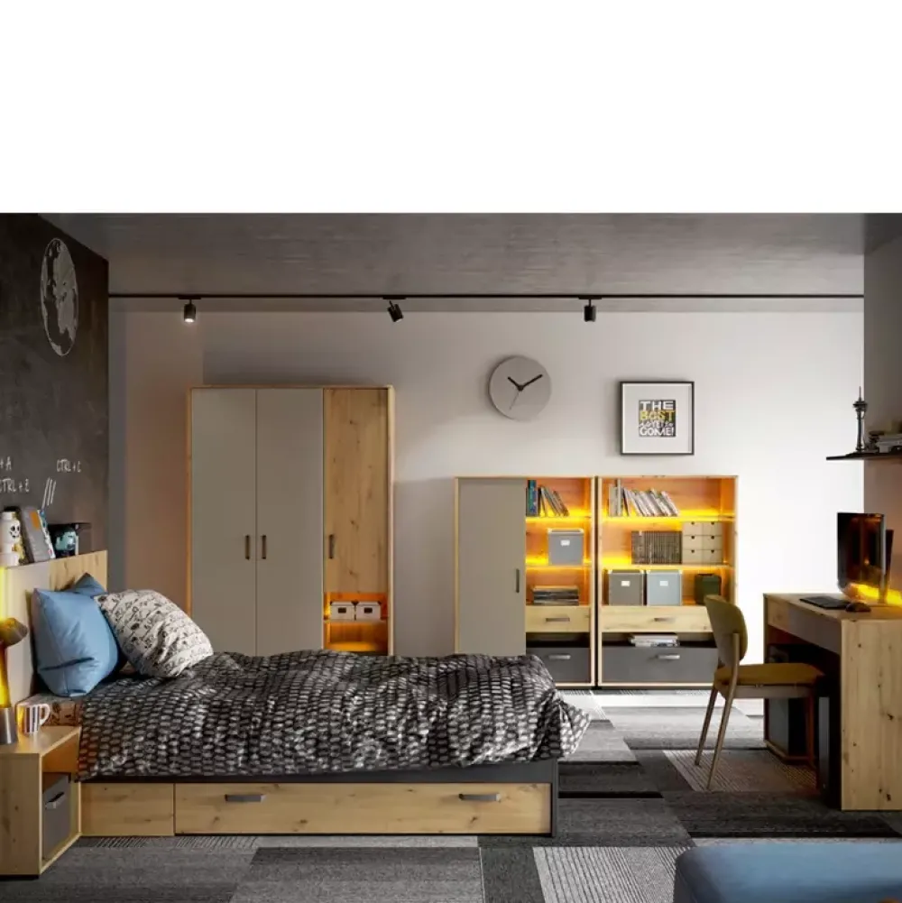 Meble Dla Dzieci|Meble Młodzieżowe>lenart. Łóżko młodzieżowe z pojemnikiem 90x200 cm QUBIC