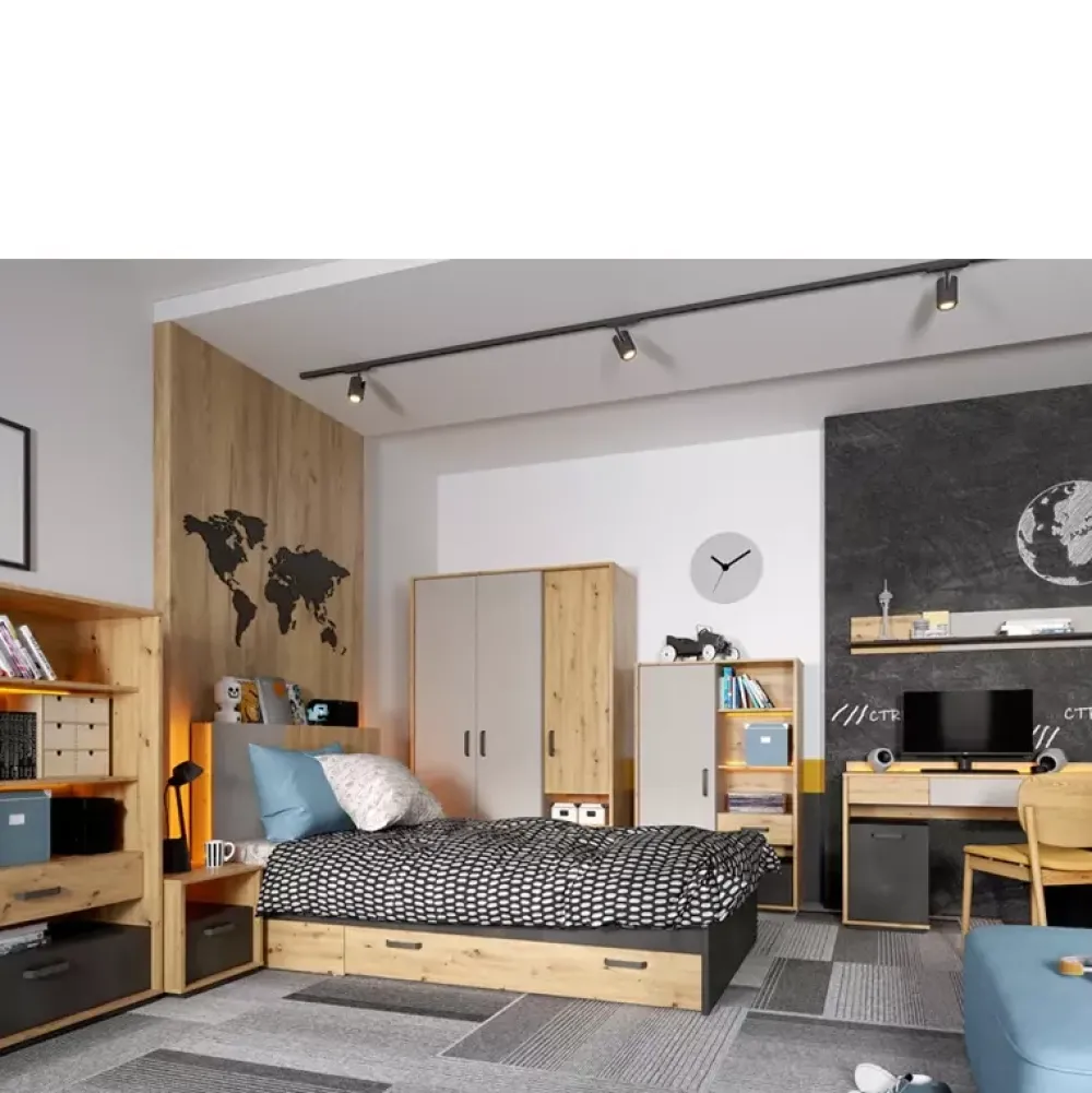 Meble Dla Dzieci|Meble Młodzieżowe>lenart. Łóżko młodzieżowe z pojemnikiem 90x200 cm QUBIC