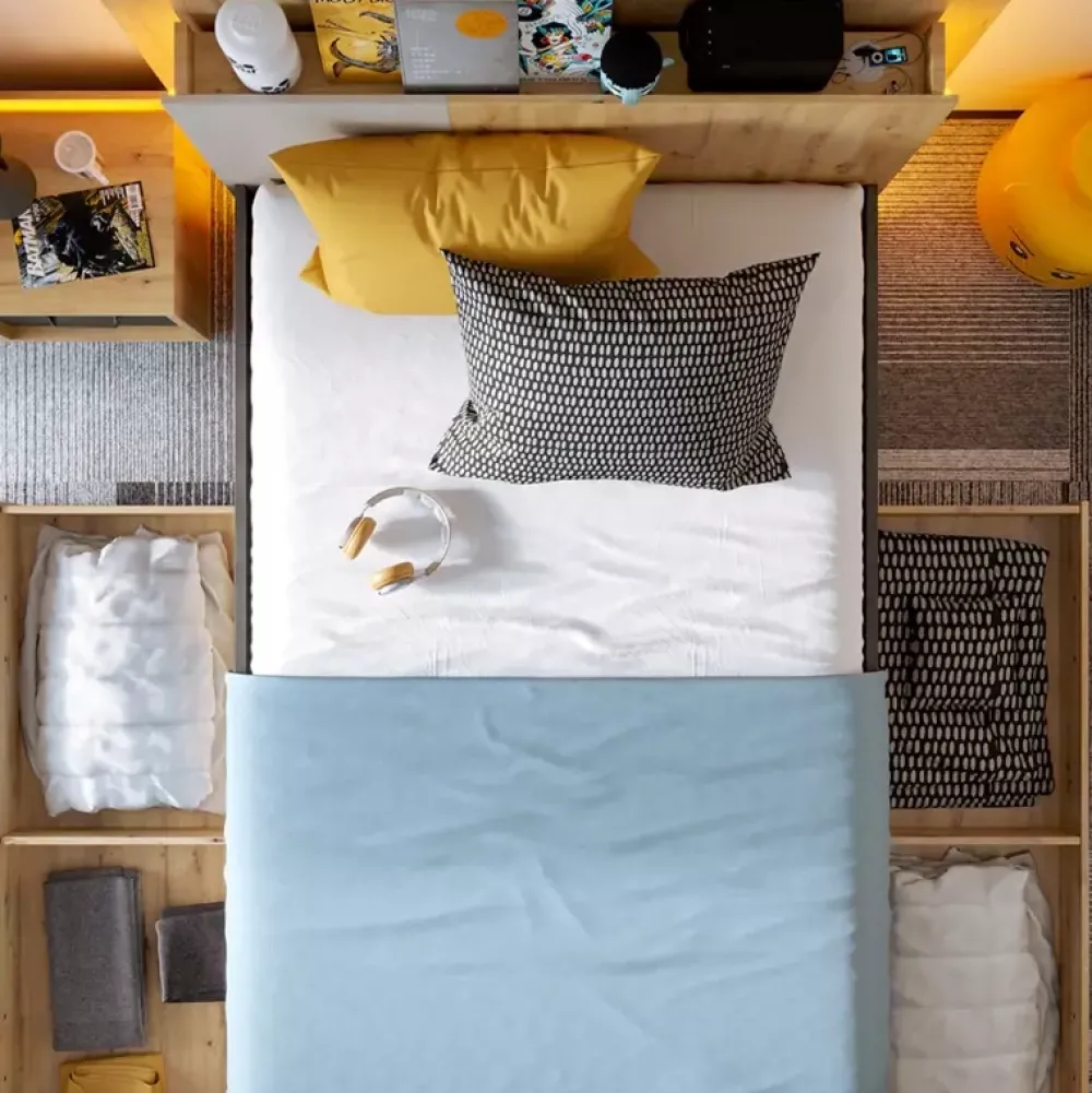 Meble Dla Dzieci|Meble Młodzieżowe>lenart. Łóżko młodzieżowe z pojemnikiem 90x200 cm QUBIC