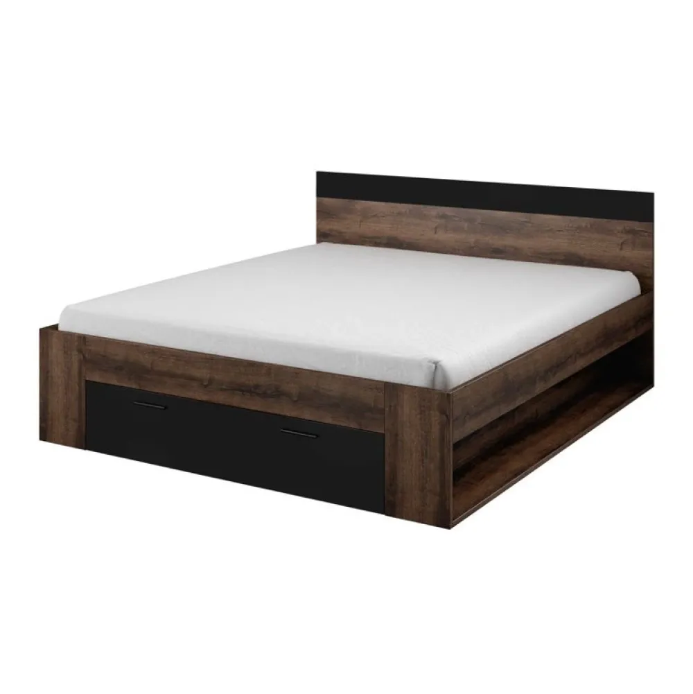 Łóżka Młodzieżowe|Łóżka Z Zagłówkiem>Helvetia Łóżko podwójne 160x200 cm dąb monastery BETA