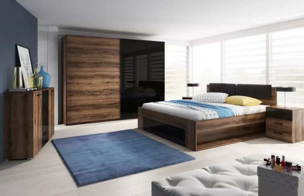 Łóżka Młodzieżowe|Łóżka Z Zagłówkiem>Helvetia Łóżko podwójne 160x200 cm dąb monastery GALACTIC