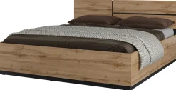 Łóżka Małżeńskie|Łóżka Z Zagłówkiem>Helvetia Łóżko skrzyniowe 180x200 cm do sypialni CROSS dąb wotan