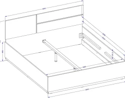 Łóżka Małżeńskie|Łóżka Z Zagłówkiem></noscript>Helvetia Łóżko skrzyniowe 180x200 cm do sypialni CROSS dąb wotan