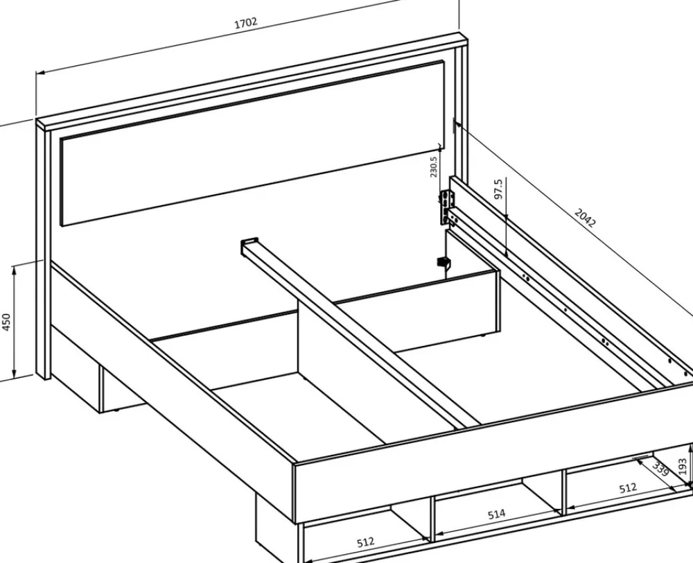 Meble Młodzieżowe|Łóżka Młodzieżowe>Helvetia Łóżko skrzyniowe 160x200 cm z półkami IMPRESSIO
