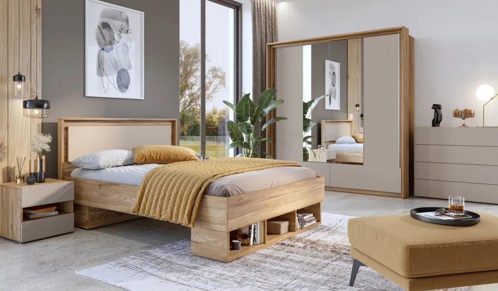 Meble Młodzieżowe|Łóżka Młodzieżowe>Helvetia Łóżko skrzyniowe 160x200 cm z półkami IMPRESSIO