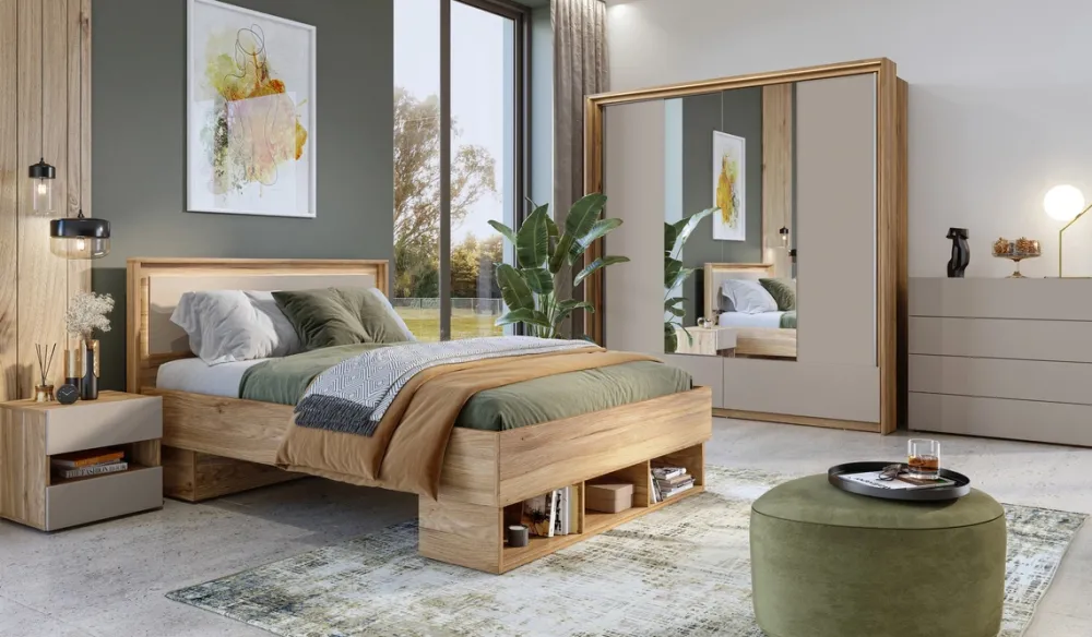 Meble Młodzieżowe|Łóżka Młodzieżowe>Helvetia Łóżko skrzyniowe 160x200 cm z półkami IMPRESSIO