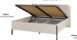Łóżka Młodzieżowe|Łóżka Małżeńskie></noscript>Helvetia Łóżko skrzyniowe 160x200 cm z pojemnikiem do sypialni kaszmir JUKON