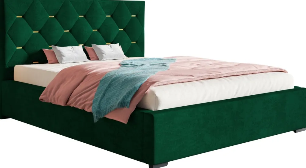 Łóżka Z Pojemnikiem|Łóżka Zielone>Riban Łóżko sypialniane 180x200 cm VIVID z pojemnikiem na pościel