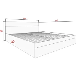 Łóżka Z Zagłówkiem|Łóżka Nowoczesne></noscript>Meblohand Łóżko sypialniane 180x200 z szafkami nocnymi NELGARI
