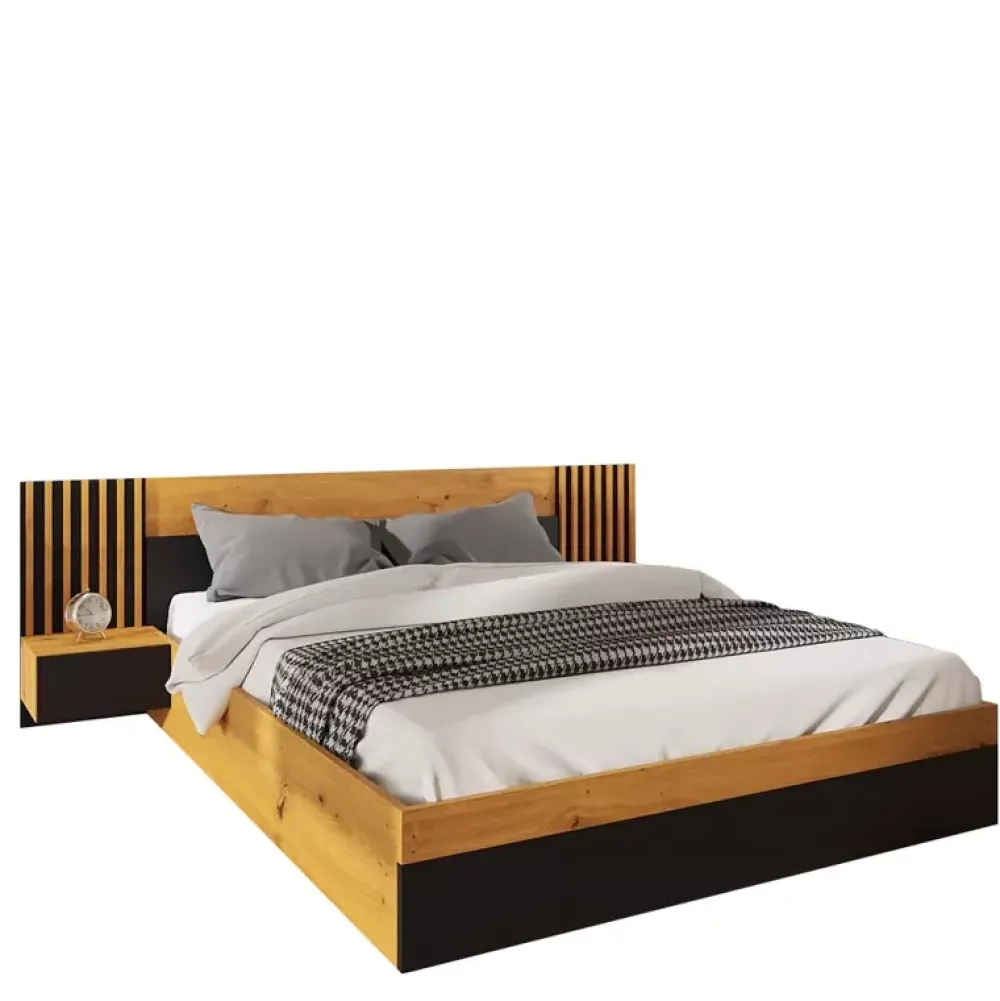 Meble Młodzieżowe|Łóżka Młodzieżowe>Meblohand Łóżko sypialniane 160x200 z szafkami nocnymi NELGARI