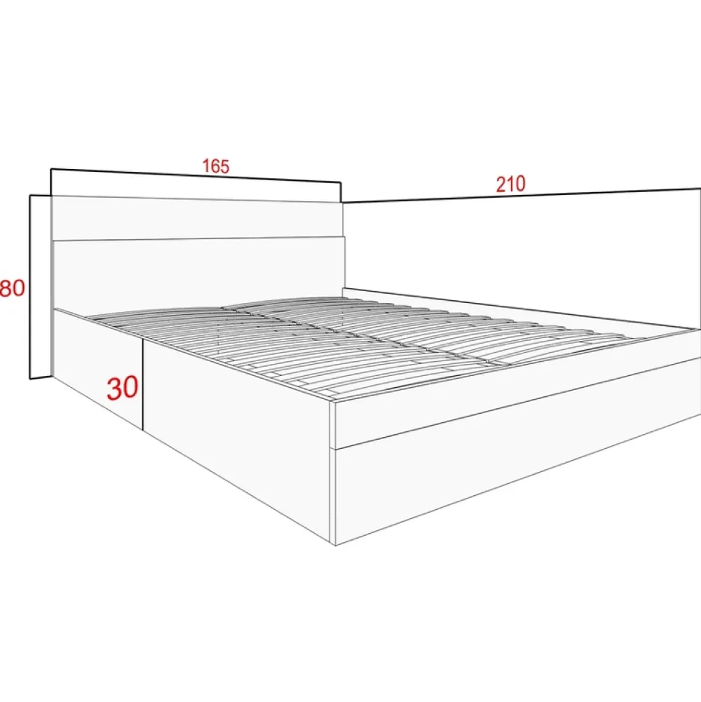 Meble Młodzieżowe|Łóżka Młodzieżowe>Meblohand Łóżko sypialniane 160x200 z szafkami nocnymi NELGARI