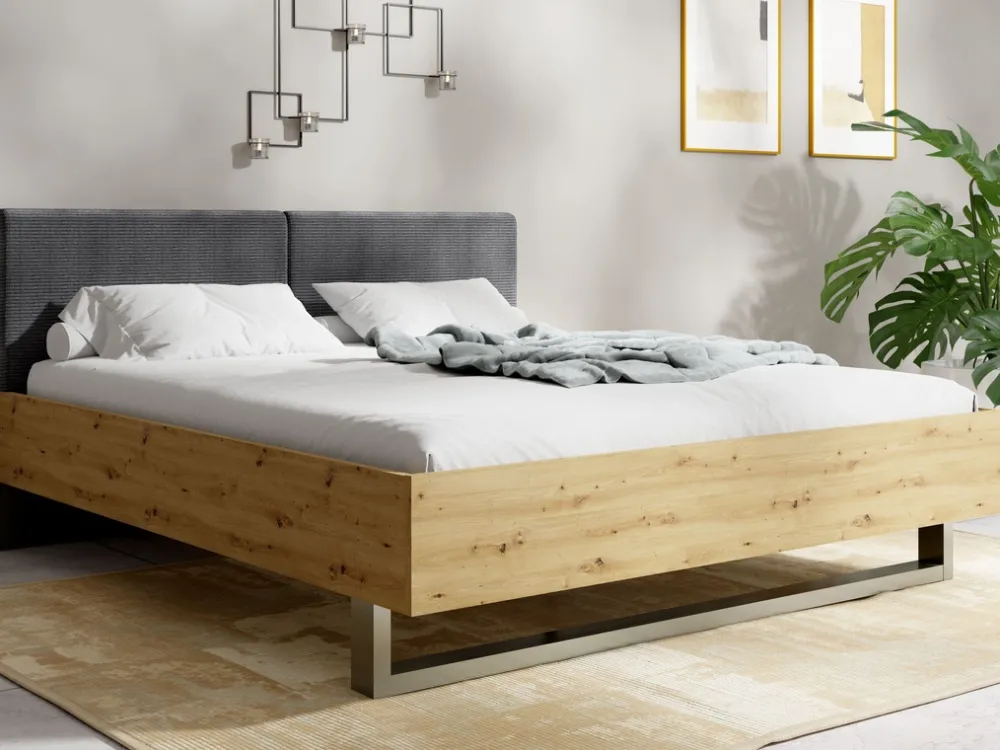 Łóżka Na Nóżkach|Łóżka Z Zagłówkiem>MEBLOSIEK Łóżko sypialniane 180x200 z tapicerowanym zagłówkiem RUSTICA