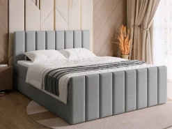 Łóżka Małżeńskie|Łóżka Ze Stelażem>BROMARKT Łóżko tapicerowane 180 x 200 cm do sypialni z pojemnikiem DENVER DUO szare