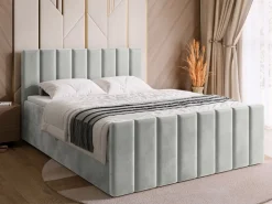 Łóżka Małżeńskie|Łóżka Ze Stelażem>BROMARKT Łóżko tapicerowane do sypialni 160 x 200 cm z pojemnikiem DENVER DUO szare