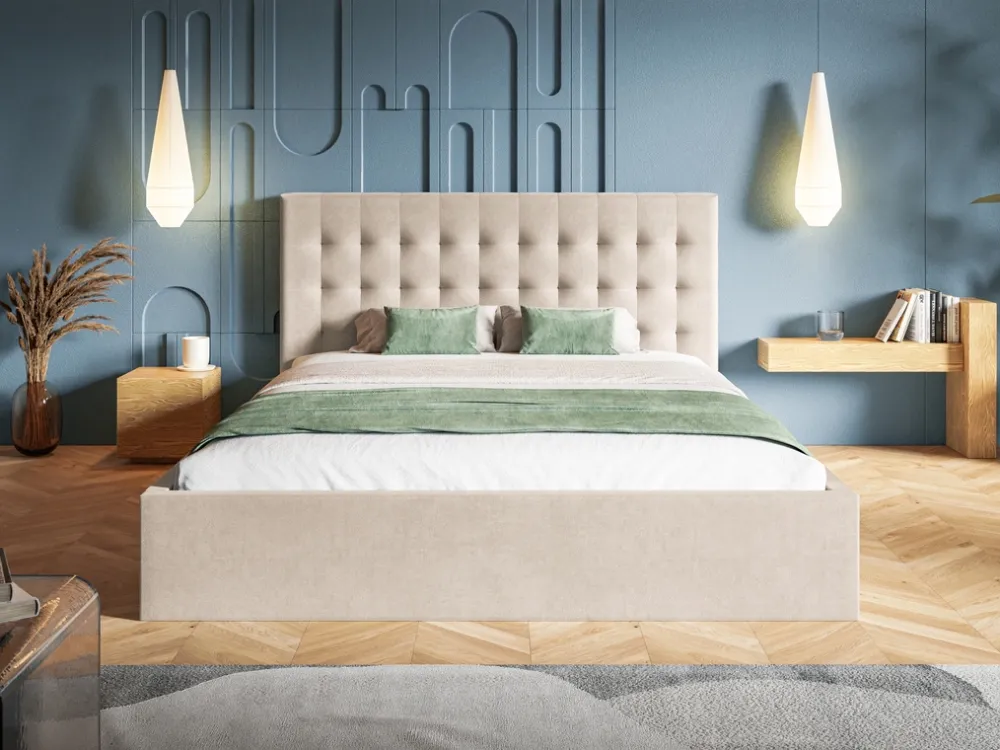 Łóżka Młodzieżowe|Łóżka Z Zagłówkiem>Riban Łóżko tapicerowane małżeńskie 160x200 cm HARK