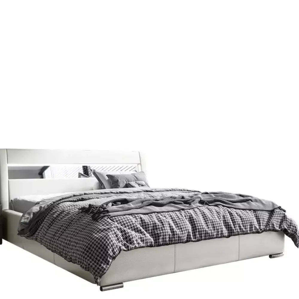 Łóżka Młodzieżowe|Łóżka Z Zagłówkiem>Gruszka Łóżko Tapicerowane 140x200 beżowe LAGOS