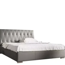 Łóżka Białe|Łóżka Glamour>Gruszka Łóżko tapicerowane 180x200 biała ekoskóra NANKIN