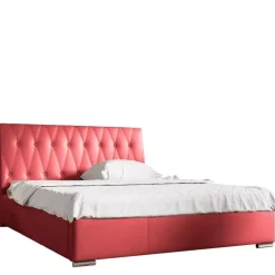 Łóżka Białe|Łóżka Glamour></noscript>Gruszka Łóżko tapicerowane 180x200 biała ekoskóra NANKIN