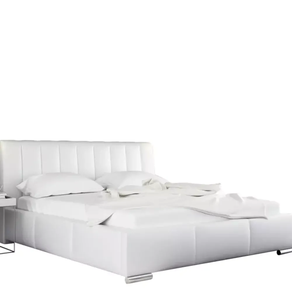 Łóżka Z Zagłówkiem|Łóżka Białe>Gruszka Łóżko tapicerowane 180x200 białe MANILA