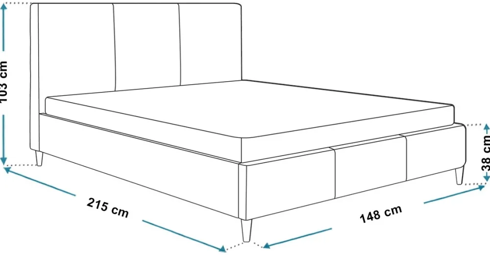 Łóżka Młodzieżowe|Łóżka Na Nóżkach>Riban Łóżko tapicerowane 140x200 cm do sypialni LIMBO nowoczesne