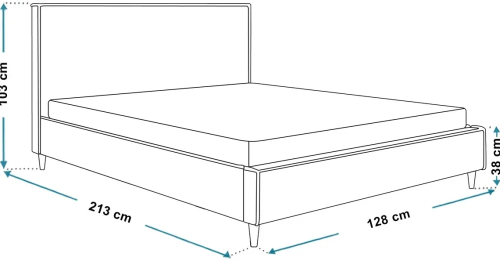 Meble Dla Dzieci|Łóżka Młodzieżowe>Riban Łóżko tapicerowane 120x200 cm do sypialni EDAN wysokie nóżki